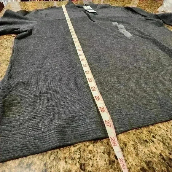 Men's Perry Ellis Quarter Zip Sweater Charcoal Heather $69 - Picture 7 of 9